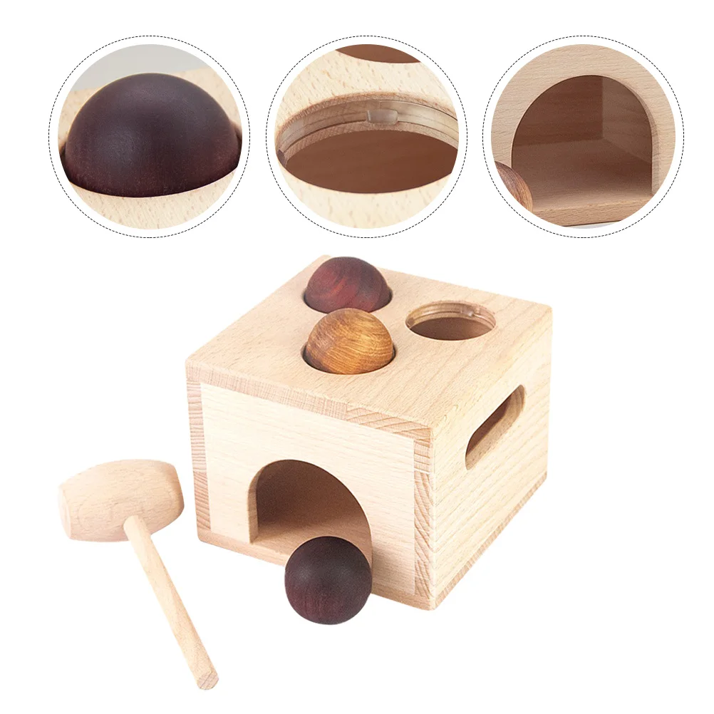 1 Satz 1 Satz pädagogischer Klopf für Kleinkinder von 1–3 Jahren, Hand-Auge-Koordinationsspiel aus Holz, farblich passendes Hammerspielzeug,