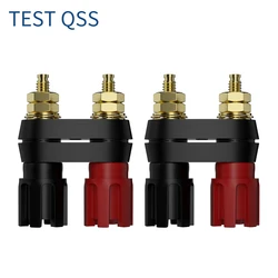 QSS 2PCS Dual Banana Plug Terminals Red Black Connector Amplifier Terminal Binding Post Banana Speaker Plug Jack Q.50020