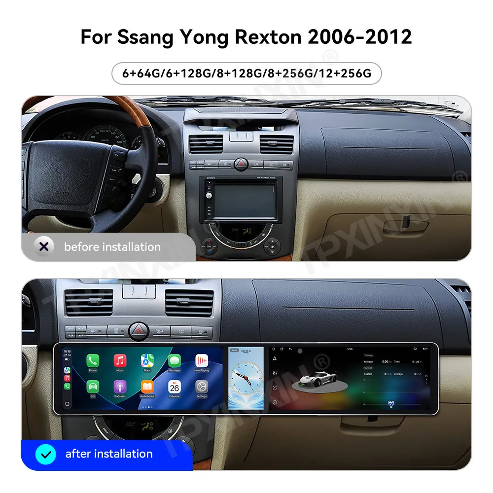 For Ssang Yong Rexton 2006–2012 Android Car Radio Multimedia Video Wireless Carplay Autoradio Stereo GPS Navigation Head Unit