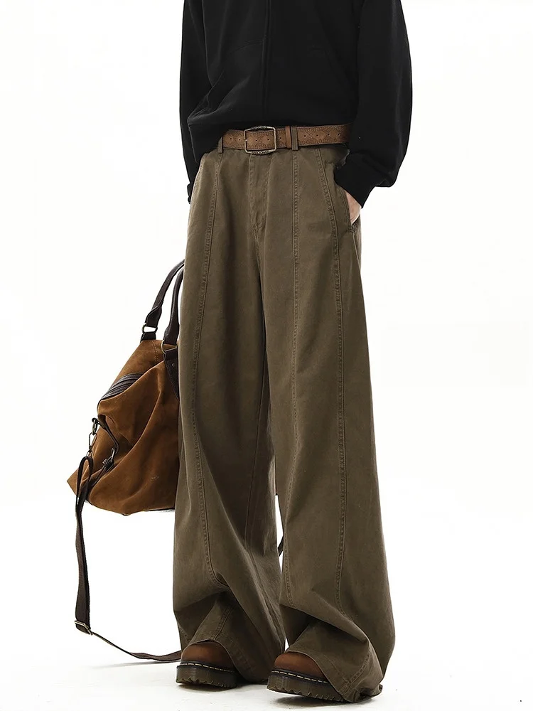 

Мужские рабочие брюки Cleanfit: Новые зимние утепленные свободные прямые повседневные брюки в американском стиле, широкие штанины, модные