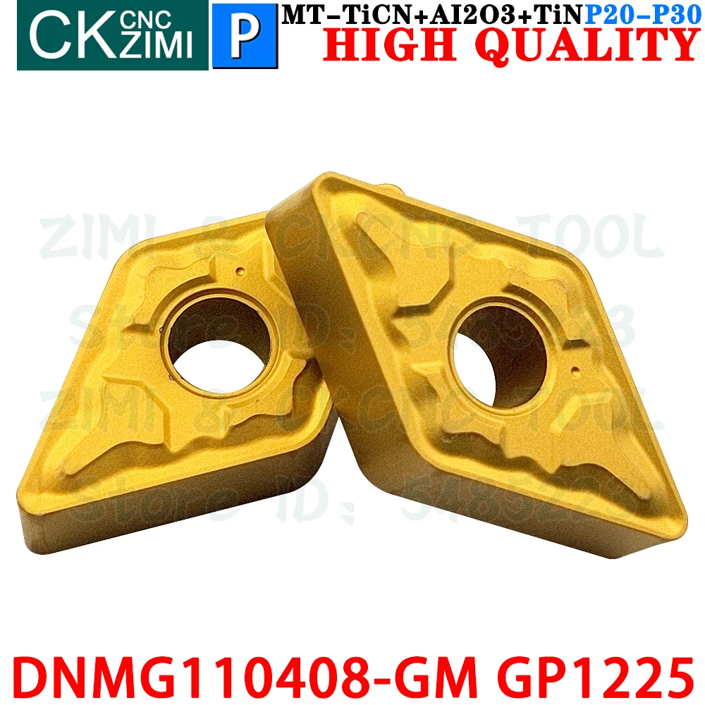 DNMG110408-GM GP1225 DNMG 110408 GM GP1225 카바이드 인서트 외부 선삭 인서트 도구 DNMG1104 DNMG CNC 인덱서 블 금속 선반 절삭 공구 MDJNR MDJNL MDPNN MDQNR MDQNL