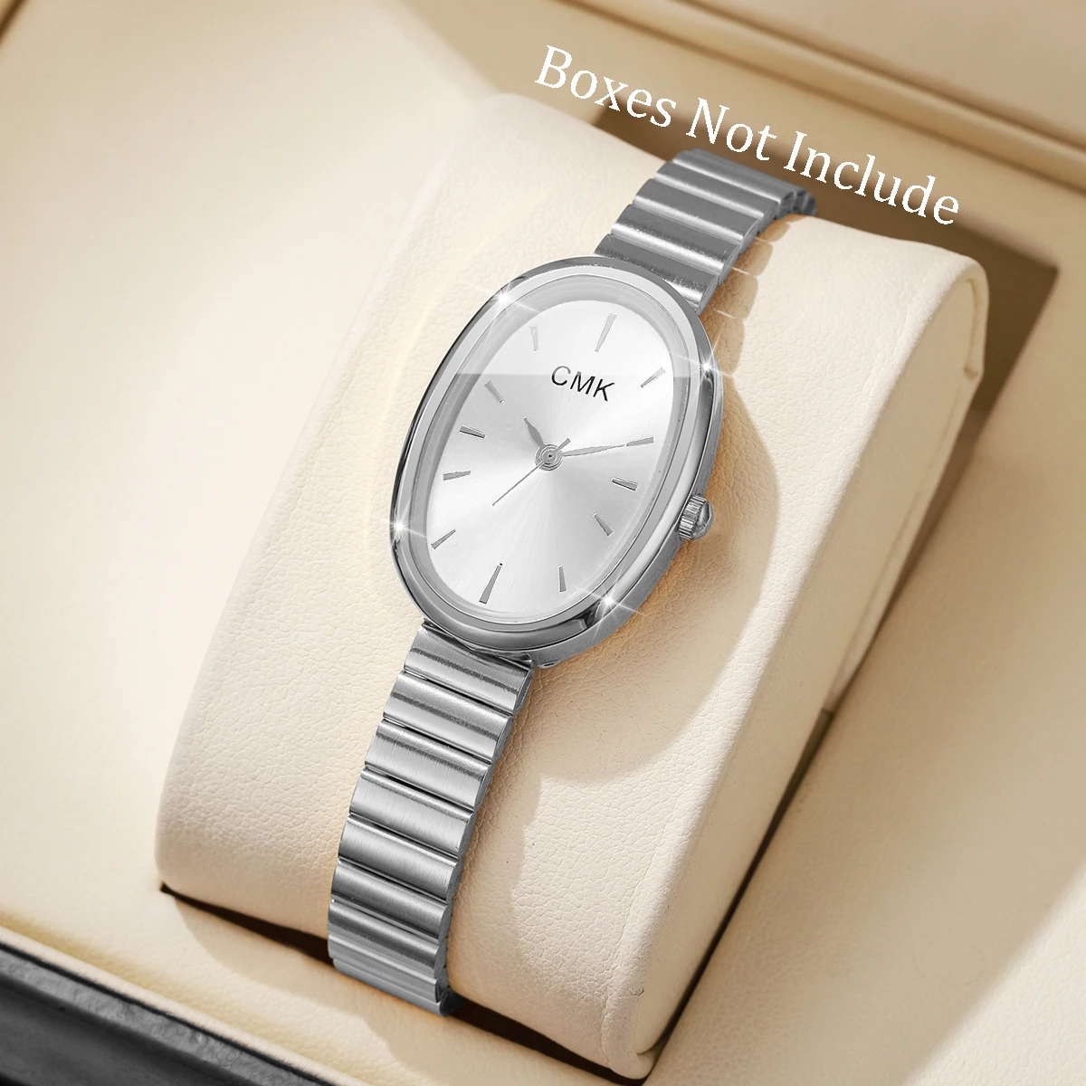 Relojes de pulsera ultrafinos a la moda para mujer, reloj de pulsera de cuarzo analógico con esfera ovalada, elegante regalo, Reloj para mujer (sin caja)