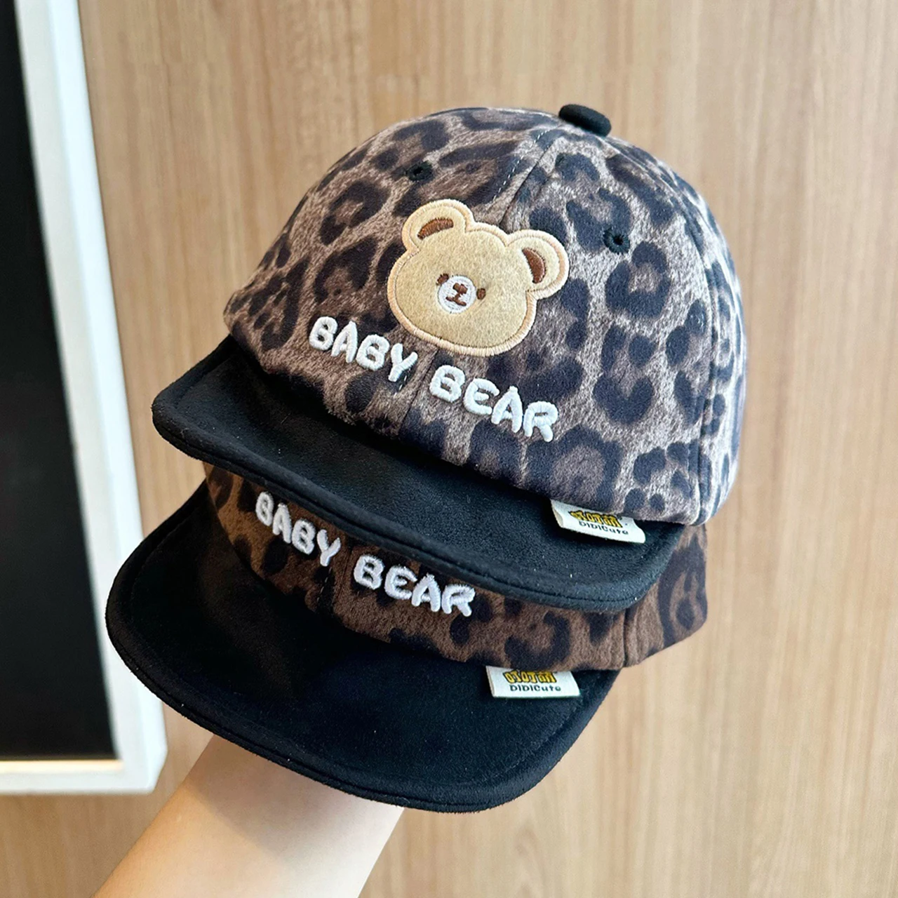 طباعة ليوبارد قبعة بيسبول للأطفال في الهواء الطلق ظلة أقنعة 6-36 شهر صبي فتاة لينة حافة قبعات البيسبول طفل الدب منقار البط قبعة #3