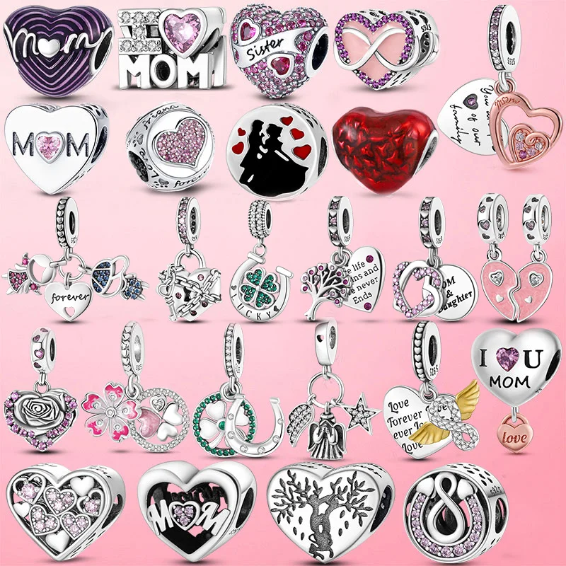Бусины из серебра 925 пробы Infinity Love Mum Heart Mom Dangle Charm Fit Charm Pandora Браслет Plata de ley 925 Серебро Оригинальные ювелирные изделия Бусины из серебра 925 пробы Infinity Love Mum Heart Mom Dangle Charm Fit Charm Pandora Браслет Plata de ley 925 Серебро Оригинальные ювелирные изделия