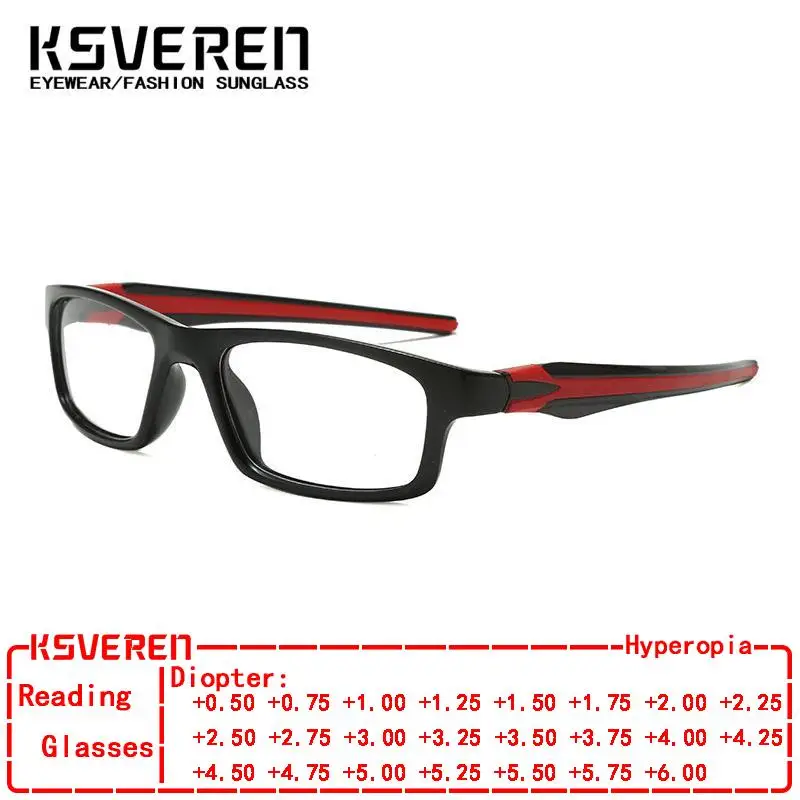

KSVEREN Classic Sport Blue Light Blocking Reading Glasses For Men Optical Prescription Glasses Eyeglass Frame Presbyopia Mirror