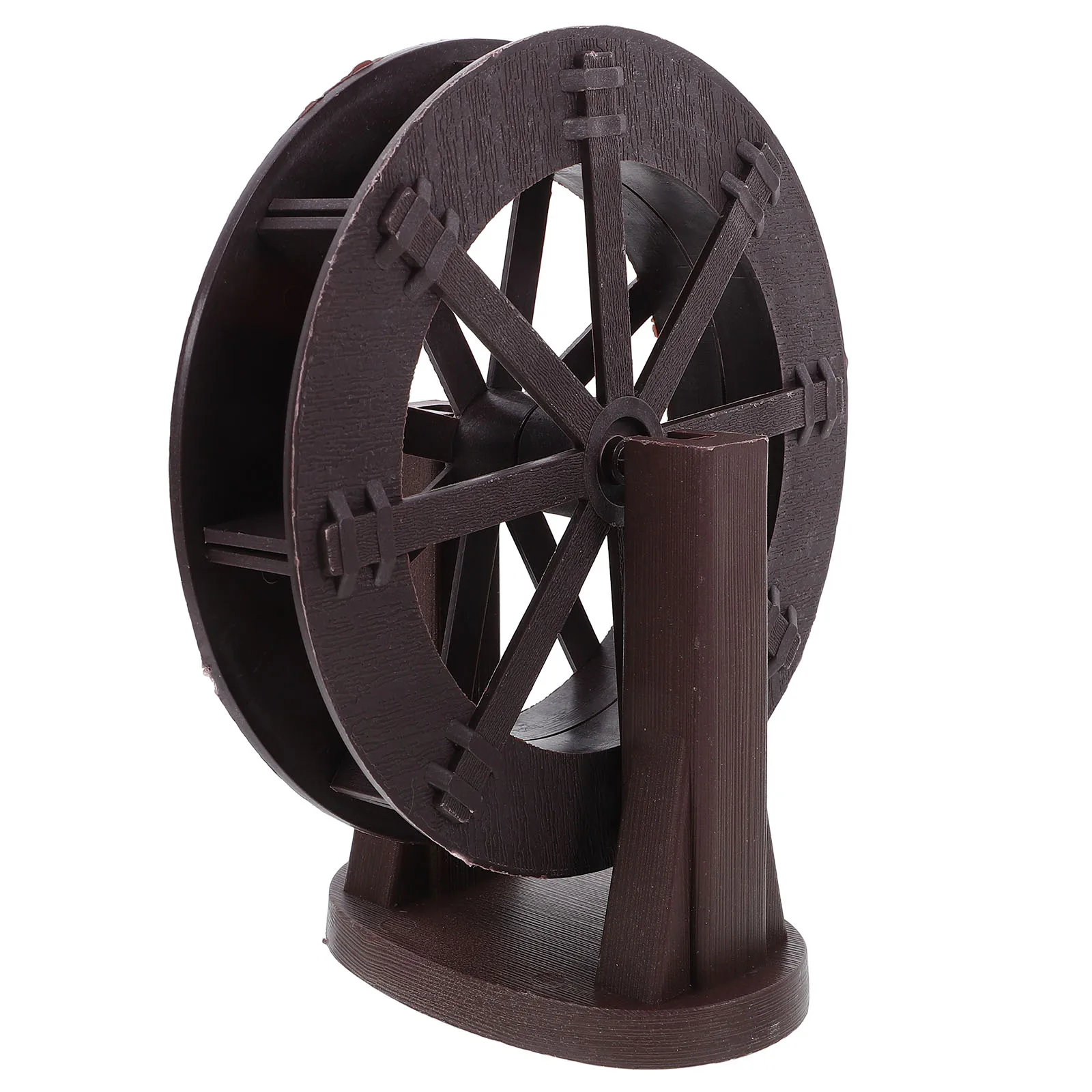 

Feng Shui Water Fountain Wheel 10cm Brown with Stand for Fish Tank Mini Mountain Decor Zen Feature Running Water Simulation
