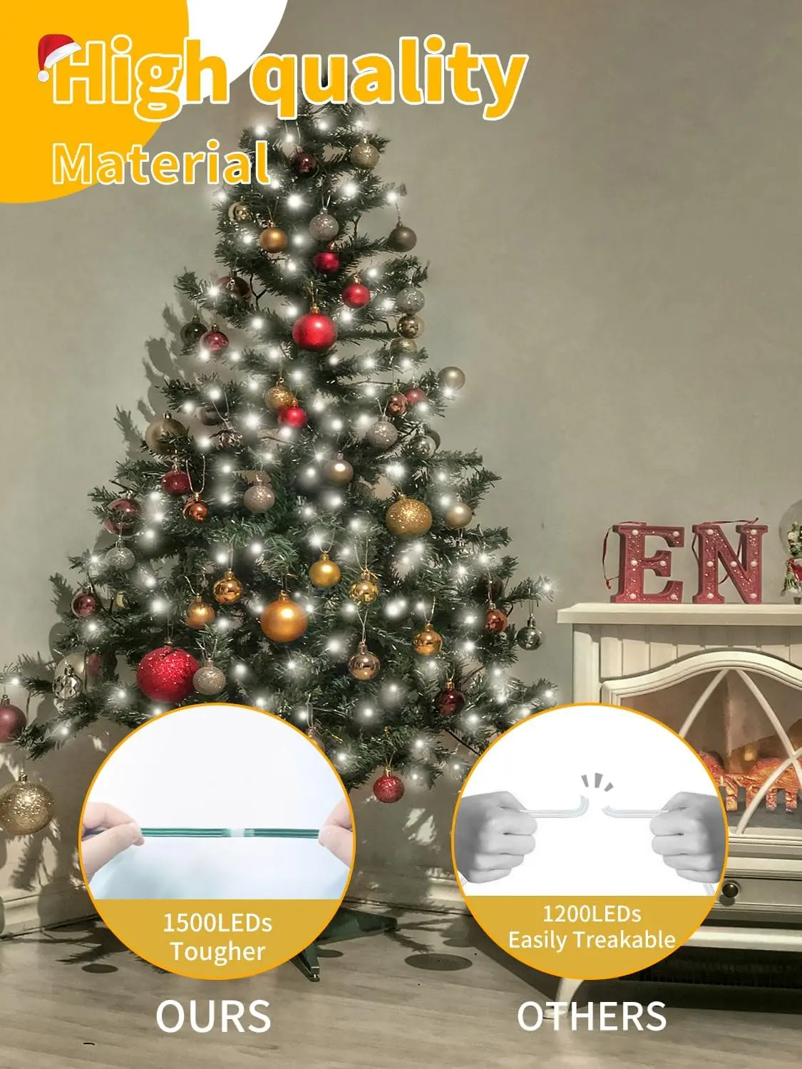 1500 LED أضواء عيد الميلاد 459 قدم شجرة عيد الميلاد الخفيفة ، الجنية سلسلة أضواء منزل أضواء عيد الميلاد ، حديقة شجرة الزفاف #6