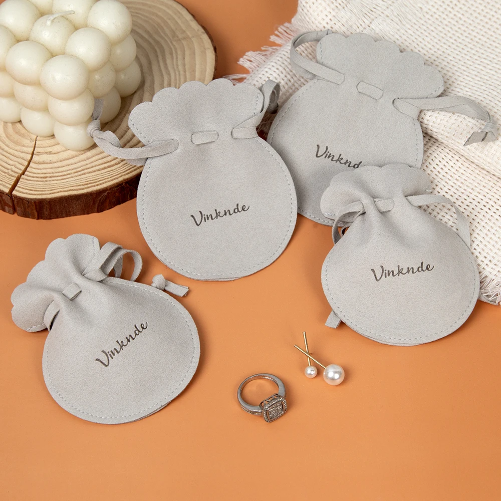 

Custom Logo Calabash Microfiber Drawstring Gift Packaging 7x8cm 8x10cm Bag Wedding Candy Bags Earring Bracelet Storage Organizer