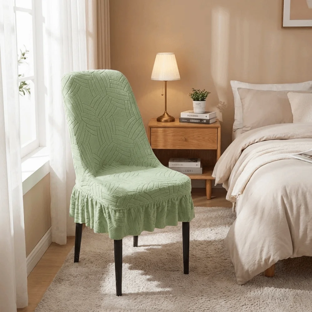 Washable Elastic Chair Covers Wear-Resistant Dustproof Chair Seat Slipcovers Thickened Solid Color Dining Chair Covers Hotel 5