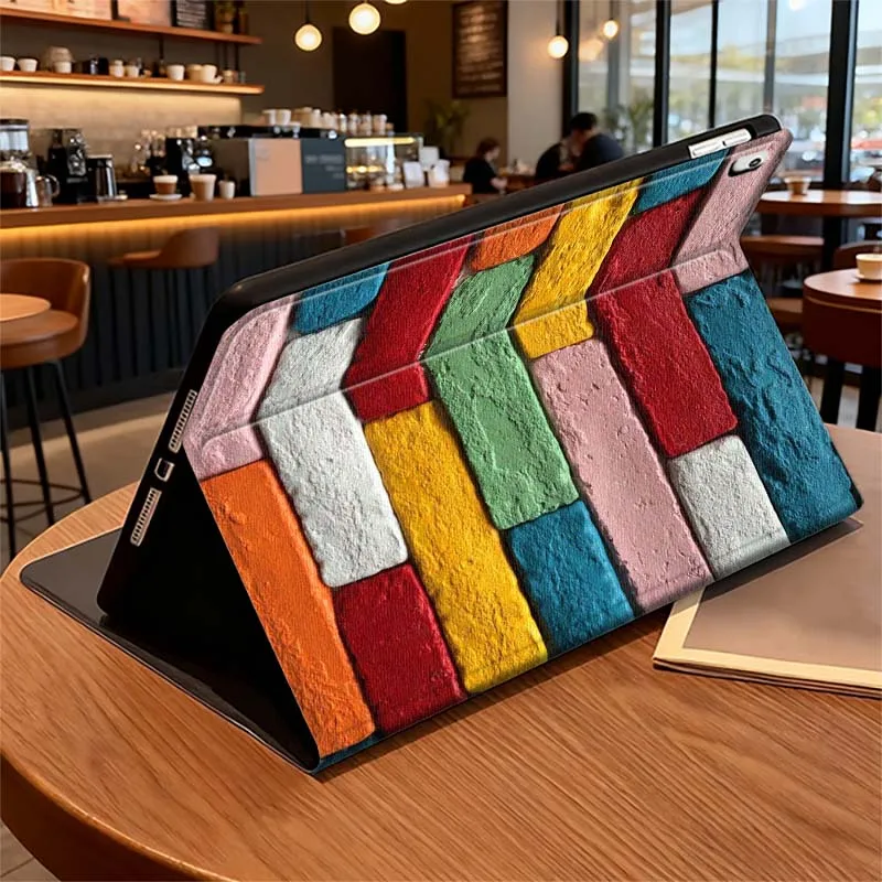 Colorful Paint Mosaic Squares Case For iPad Pro mini Air 1 2 4 3 5 6 7 8gen 9gen 11 M2 M3 M4 6th 7th 10th 11th Gen 2025 Tablet