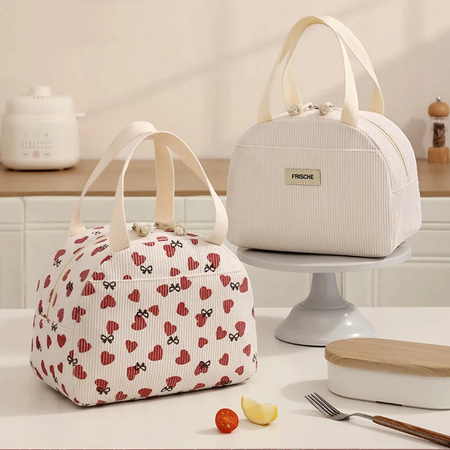 المحمولة سروال قصير أكياس الغداء العزل الحراري علب الاغذية لطيف طباعة المرأة الغداء حقيبة التخزين نزهة بينتو حقيبة يد سعة كبيرة