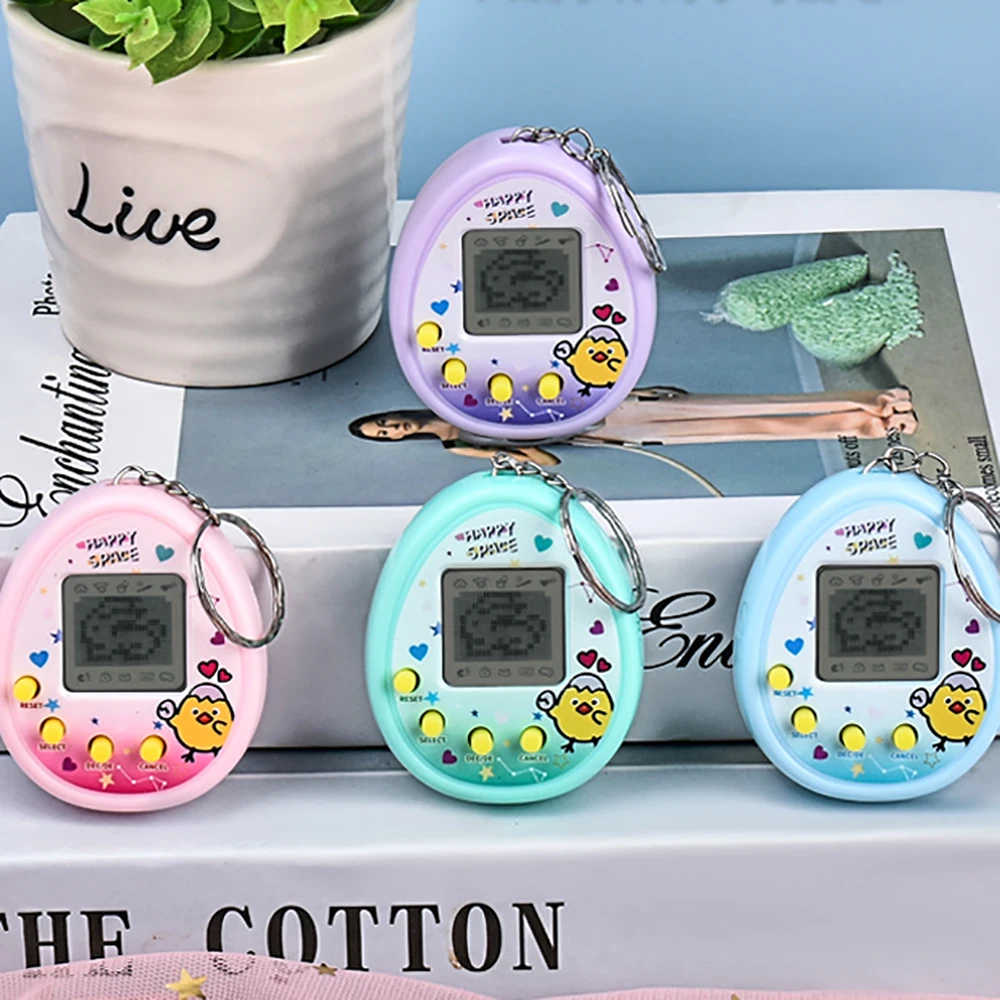 Cute Cartoon Mini Handheld Electronic Pet Game Console colore casuale Virtual Pet Raising Machine giocattolo elettronico