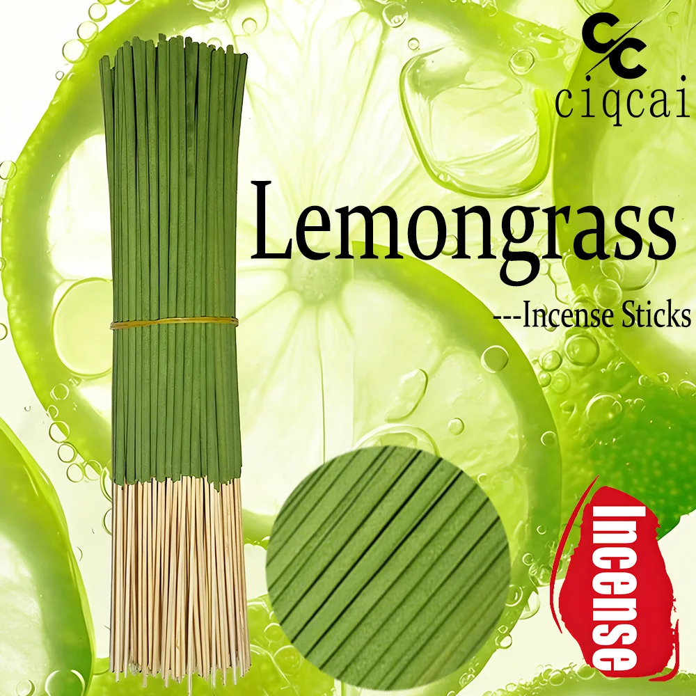 Palitos de incienso gruesos premium con sabor a limoncillo, 12 cm / 4. Palitos de incienso natural de 72 pulgadas, hechos puramente hechos a mano en polvo de fragancia de manzana y canela, con fragancia fuerte y duradera, refrescantes y revigorantes, puri