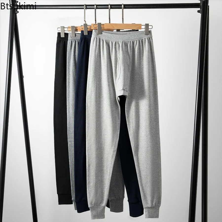 100% Pure Cotton Men's Thermal Underwear Bottoms Soft and Comfortable Solid Color Men Warm Underwear Legging Winter Long Johns
