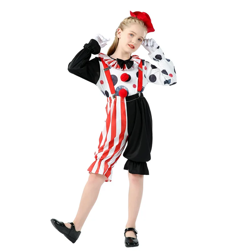 Halloween Clown Cosplay Costume para Crianças, Carnival Party Outfit, Performance de Palco, De Volta Para a Alma, Conjunto de Roupas Vintage, Meninos e Meninas