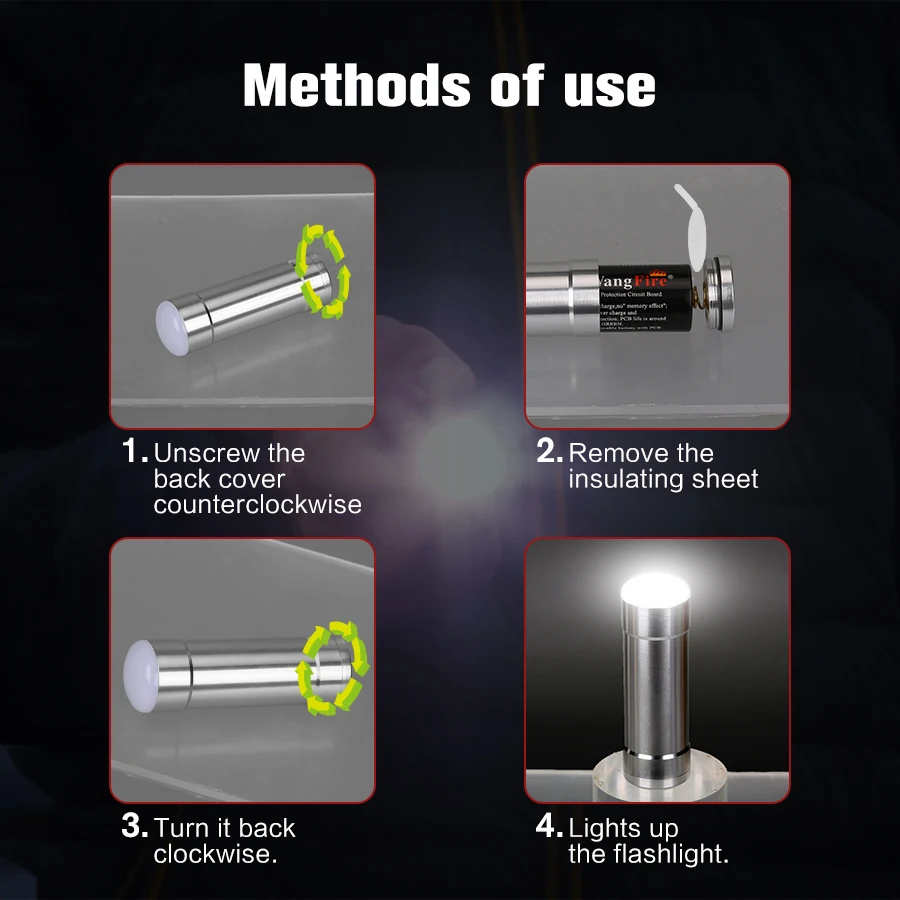 High Bright Led Mini Flashlight Built in 2000mAh Rechargeable 18650 Power Batteries Outdoor Camping Torch Emergency Working Lamp