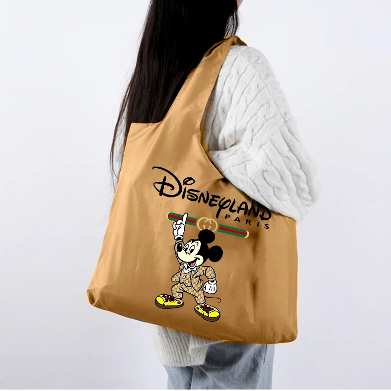 Disney Mickey Mouse Large Folding Shopping Bag Easy To Carry Reusable Large Capacity Eco-Friendly Storage Tote Handbag Bags