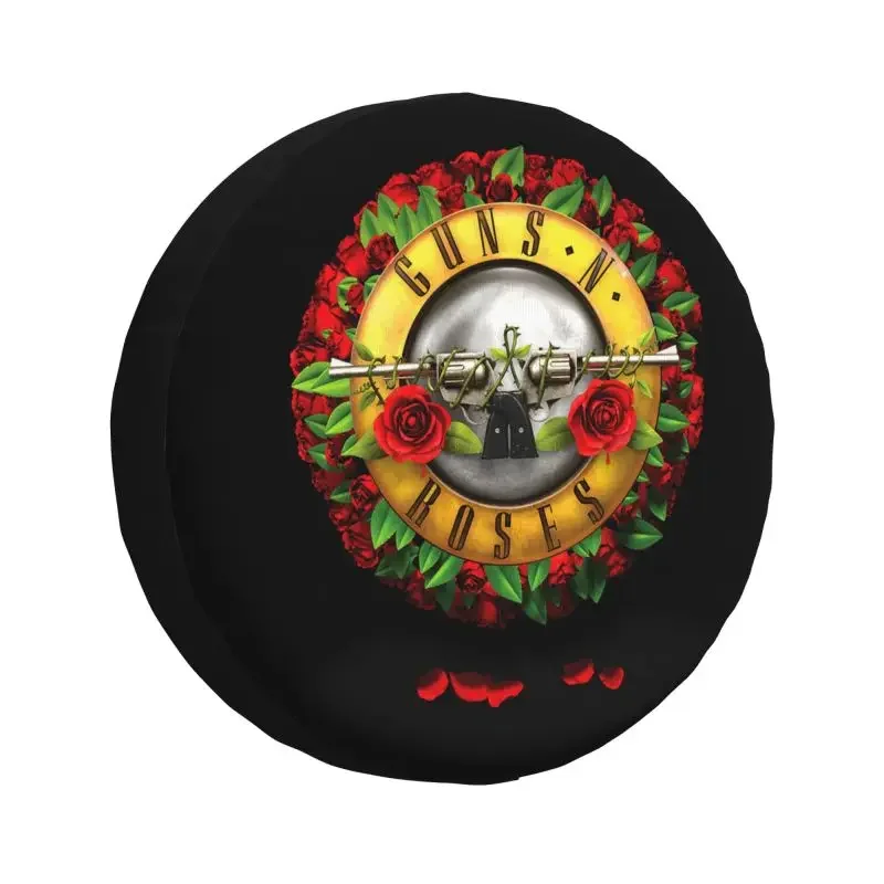 Guns N Roses Bullet Logo Spare Tire Cover for Toyota RAV4 Prado Jeep RV SUV 4WD 4x4 Heavy Metal Car Wheel Protector Covers