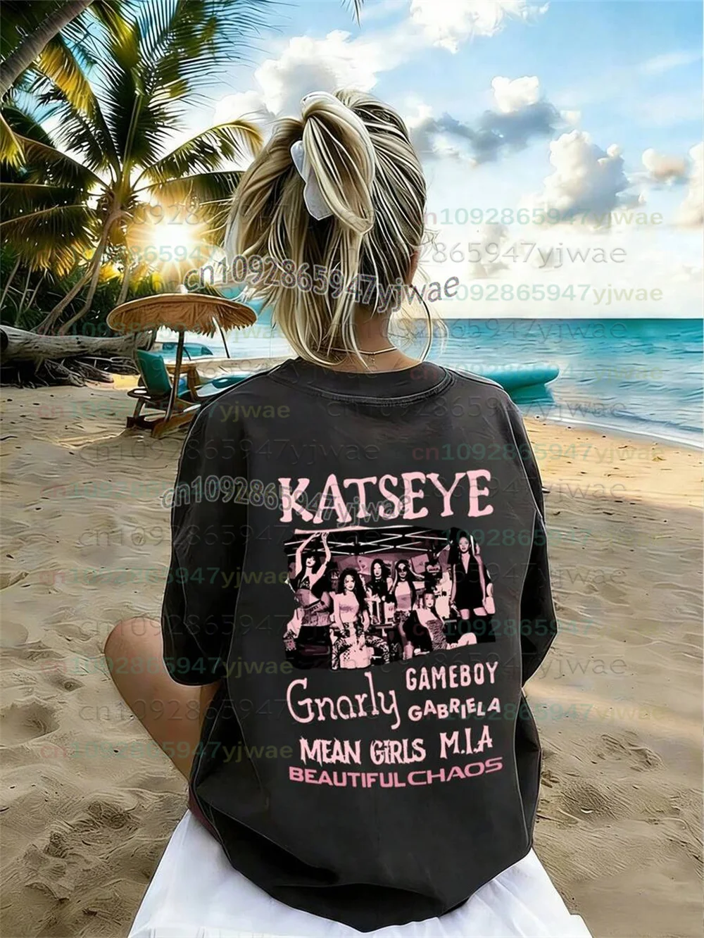 2026 Katseye Lustiges Print-T-Shirt für Damen und Herren, Lässige Grafik-Tops, Unisex O-Ausschnitt Kurzarm T-Shirt, Gothic Y2k T-Shirt Kleidung – Detail 6
