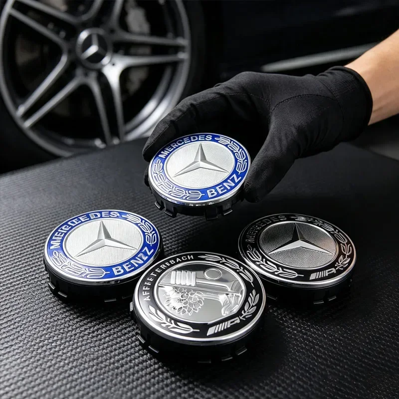 4Pcs 75MM Floating Wheel Center Hub Caps For Mercedes Benz C E A B S Class GLE GLA GLB GLC GLS AMG W203 W204 W205 W176 W177
