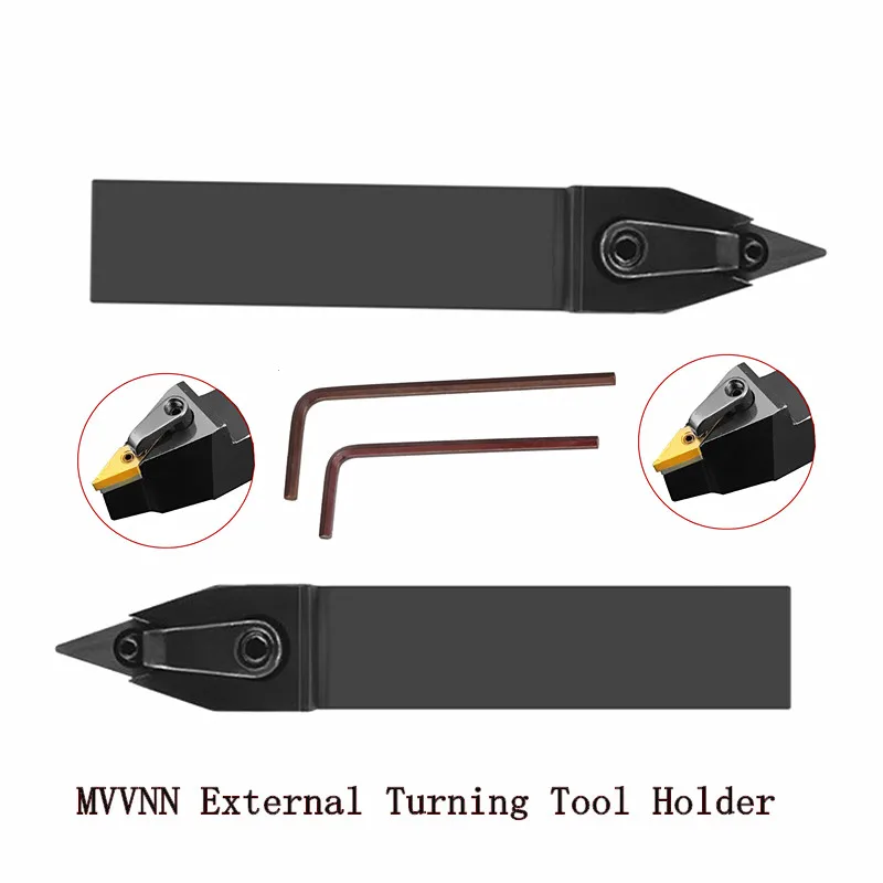 MVVNN1616H16 Finishing Turning Tool 72.5 Degree Rhomboid Insert Composite External Turning Tool Holder