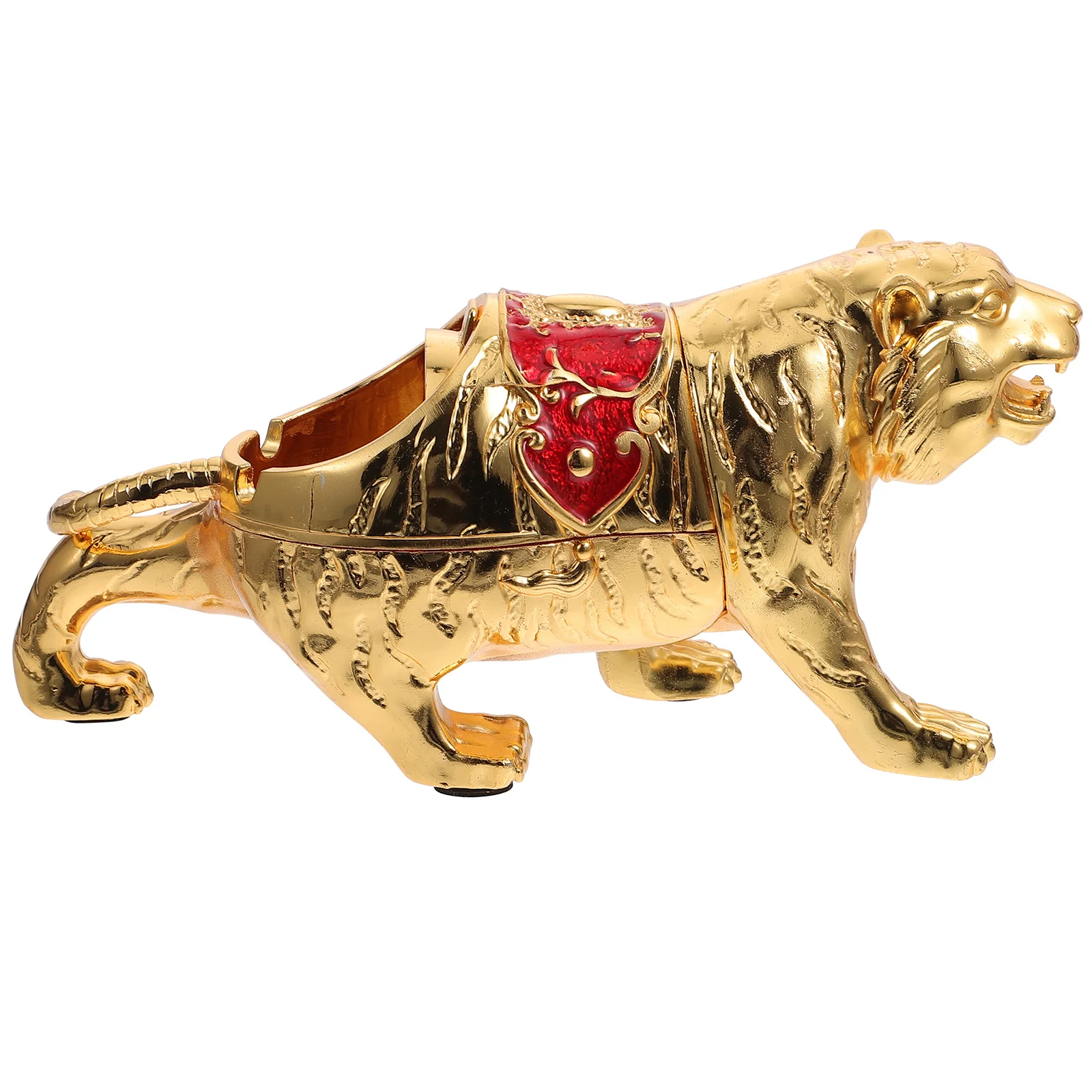 

Tiger Shaped Ashtray Zinc Alloy Desktop Container Home Restaurant Use Butt Storage Clean Tidy Decor Gift