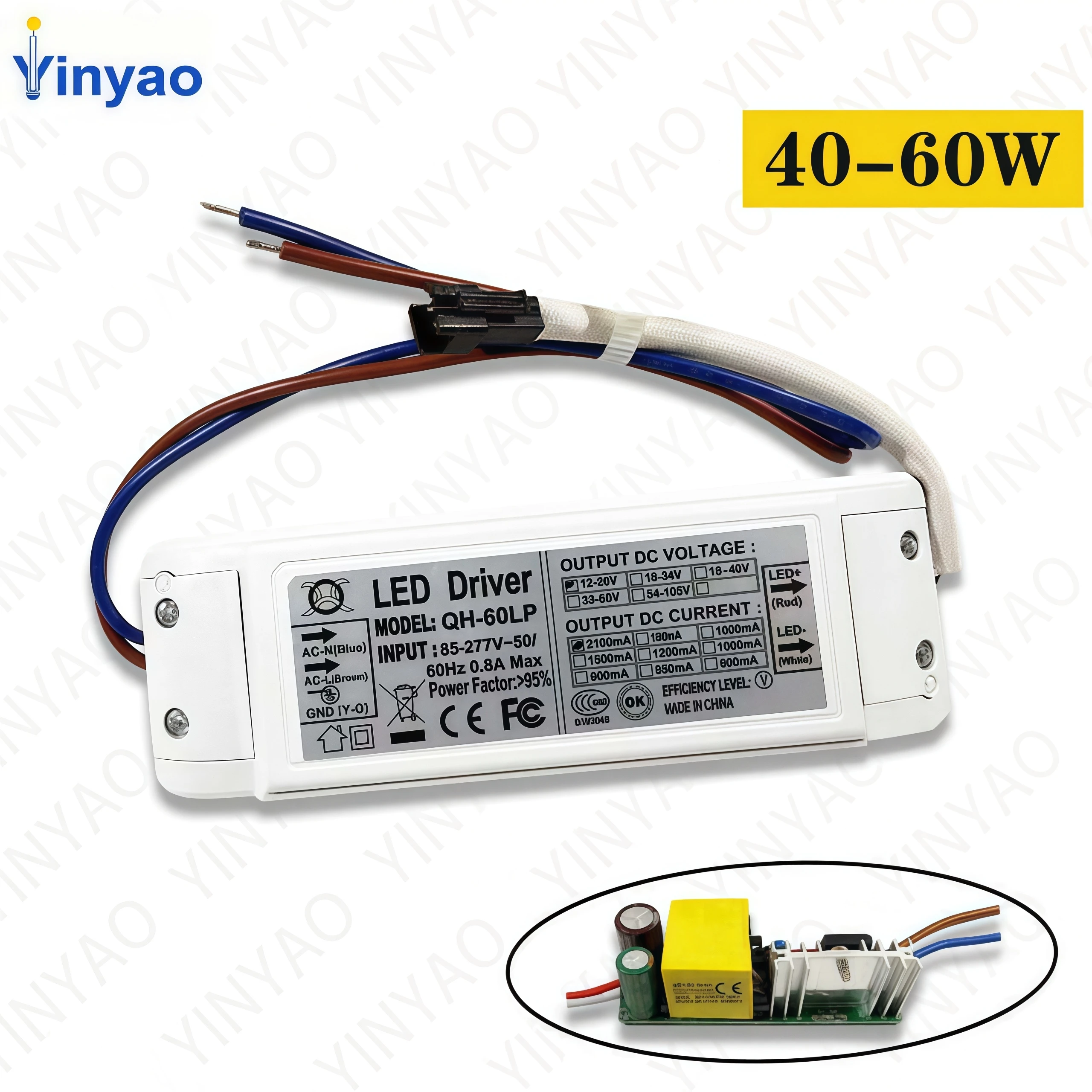 LED Driver 40W 48W 50W 60W Downlight Track Light Panel Light Constant Current Lighting Transformer 600mA 900mA 1200mA 1500mA