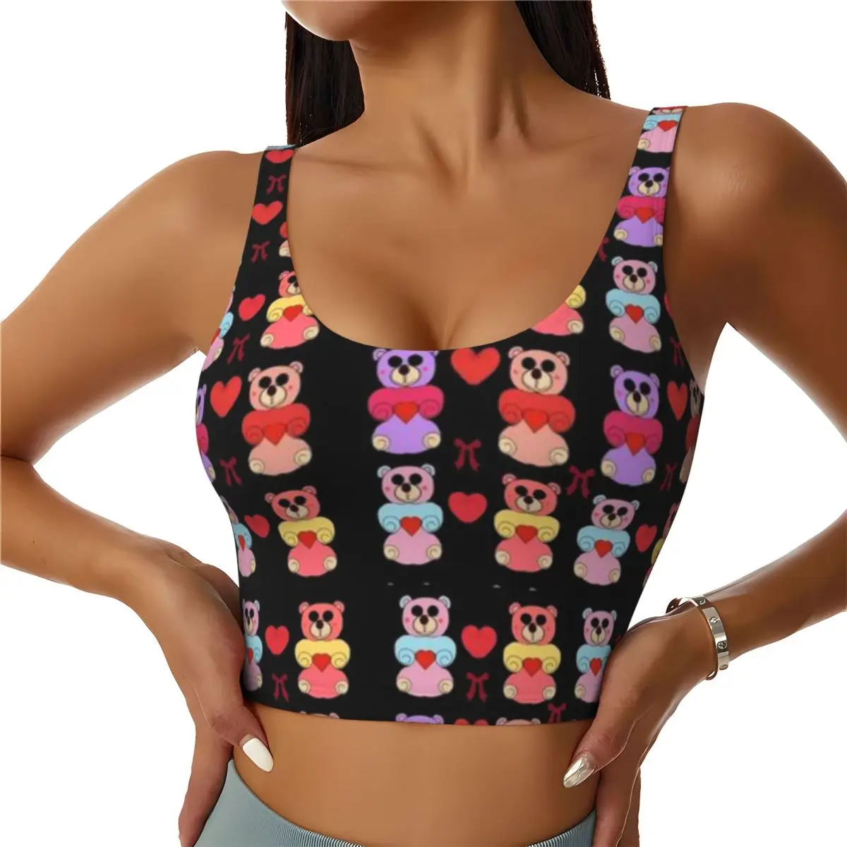 Layer Inner Tank Luxury Coquette Teddy Bear Medley Vibrant Valentine Heart Pattern Body Shaping Casual Tank