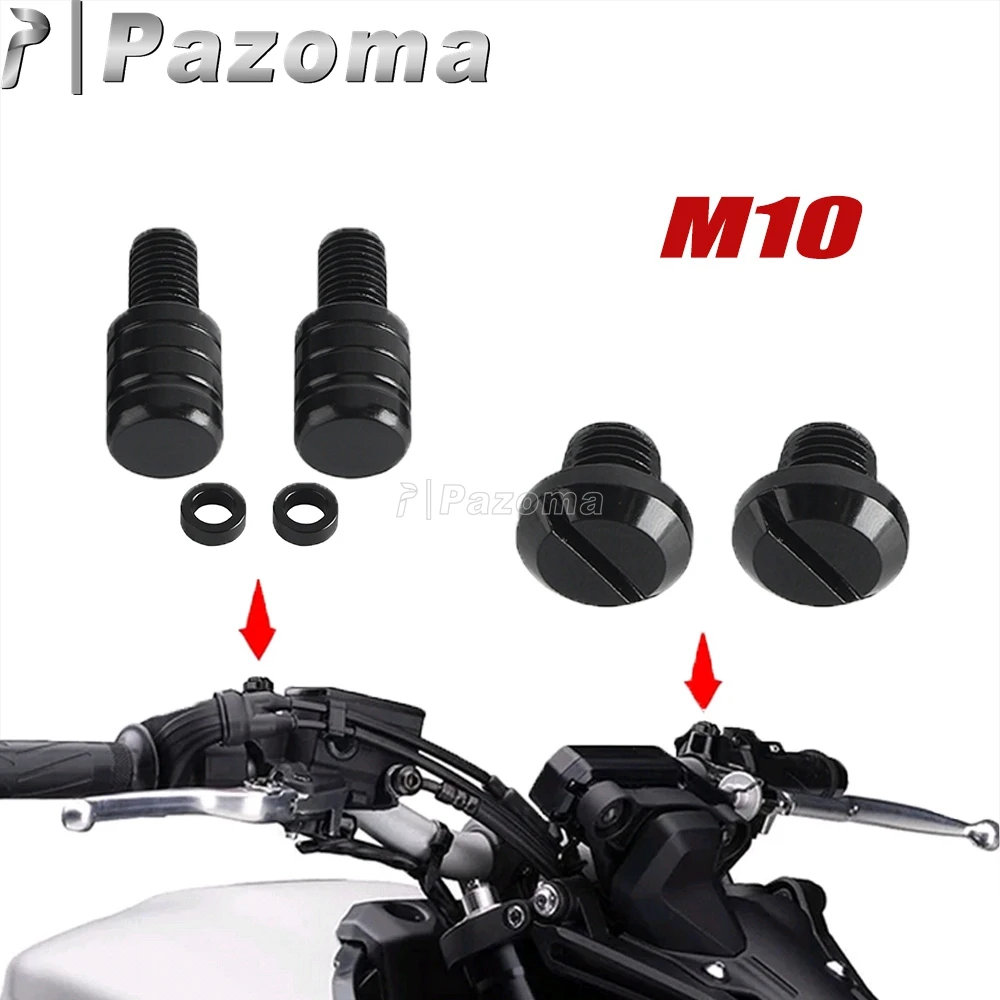 Motorcycle Mirror Screw Universal For Harley Yamaha Honda Kawasaki Suzuki Custom Cafe Racer Chopper Bobber 10MM Plug Screw Bolts