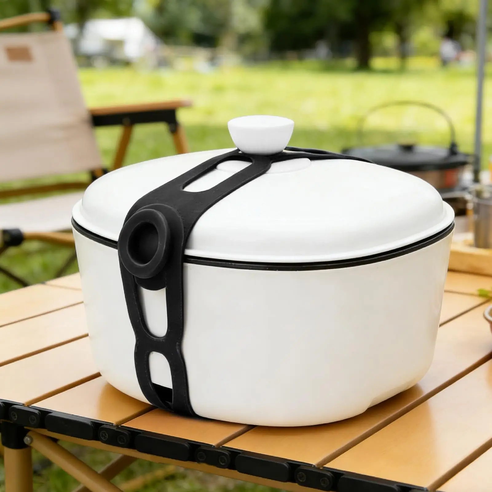 Silicone Pot Lid Strap Reusable Elastic Tie Silicone multi-functional Self-locking Lid Securing Strap For Kitchen Food Storage
