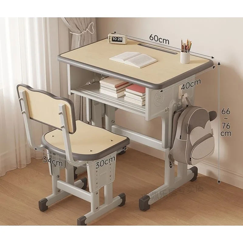 Study table, desk, household primary school students can lift and lower school desks and chairs, set writing desk for homework