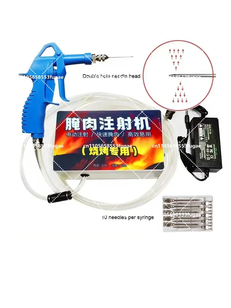 Electric Saline Injection Pump 100-240V for Meat Pickling and Home Use, Food Syringe Injector Machine