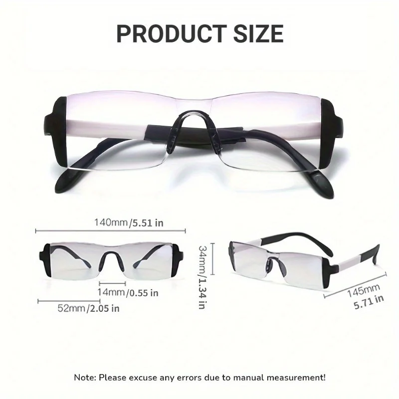 Bifocals Reading Glasses for Men and Women Anti-blue Light Anti-fatigue Fashion Large Frame Presbyopia Glasses +1.0 To +4.0