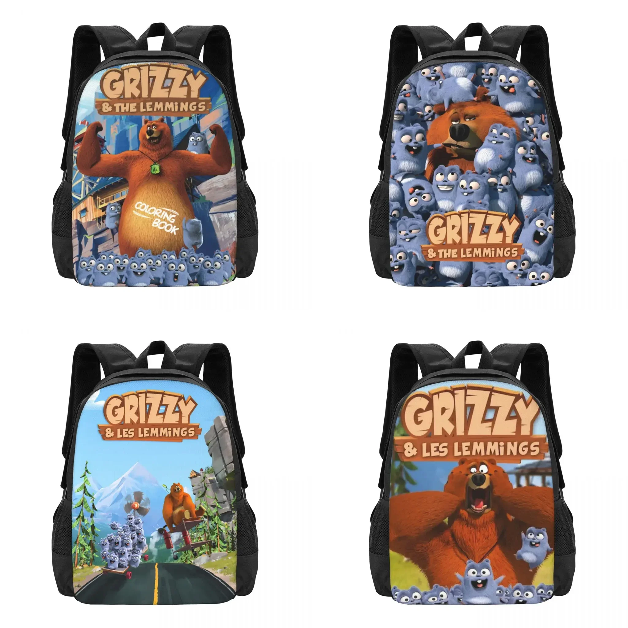 Grizzy N Lemmings Travel Laptop Backpack, Business College School Computer Bag Gift for Men & Women