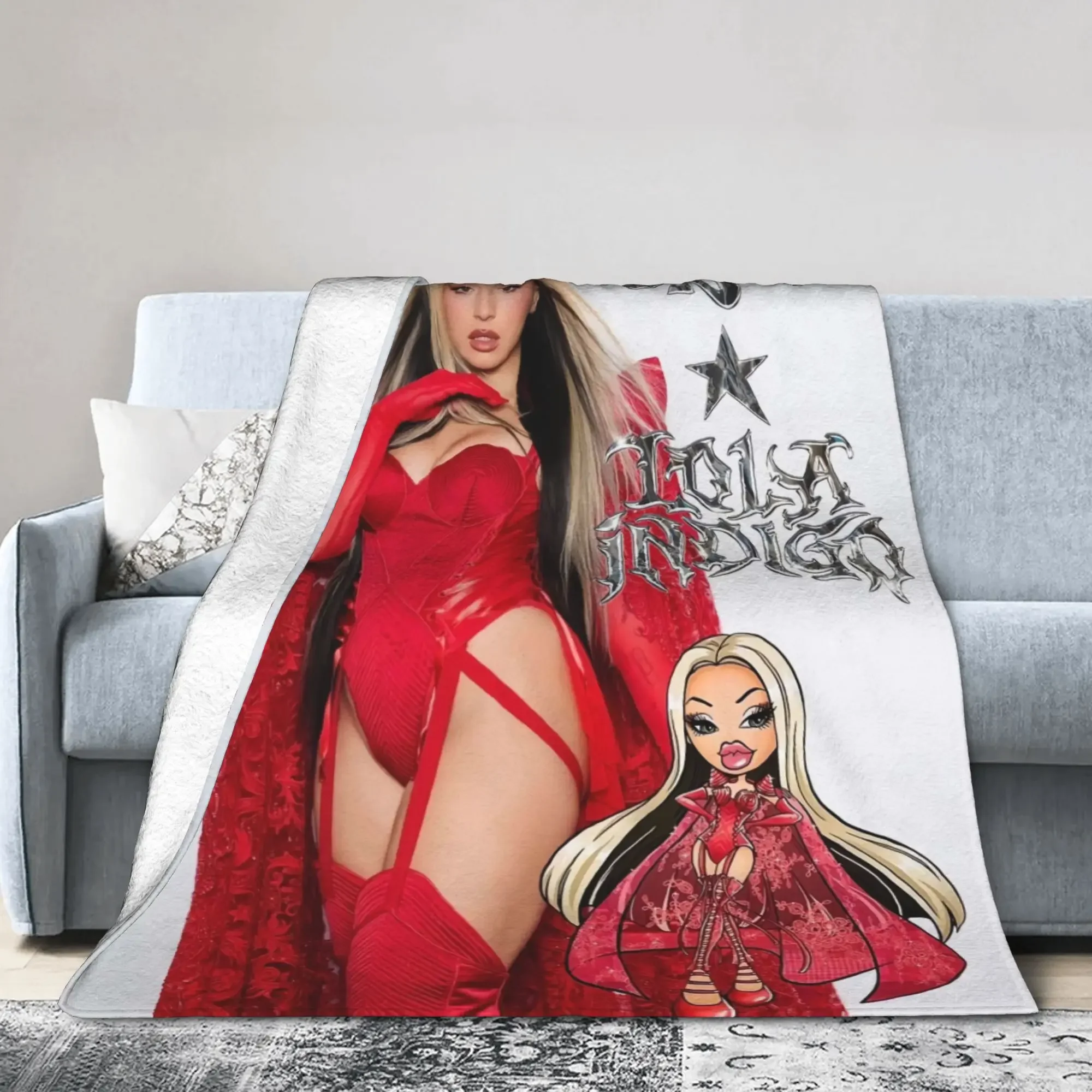 

LLolas ndigos Spanish Singer Soft Warm Aesthetic Plush Throw Blanket for Kids Living Room Bedspread Cover Flannel
