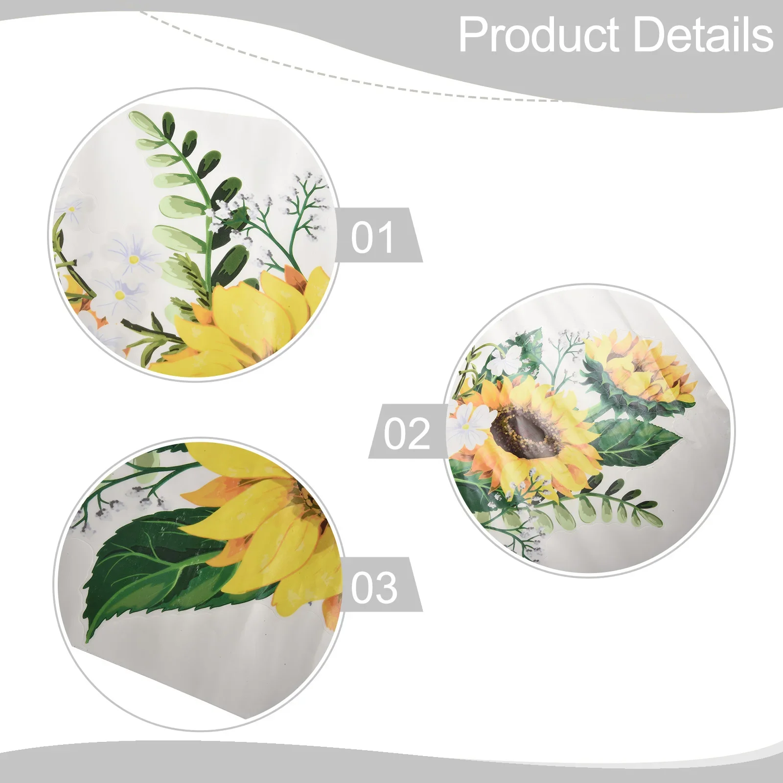 Wall Stickers 30*60cm Accessories Decorative Living Room Office Sunflower Wall Sticker Bedroom Creative Decals view 4