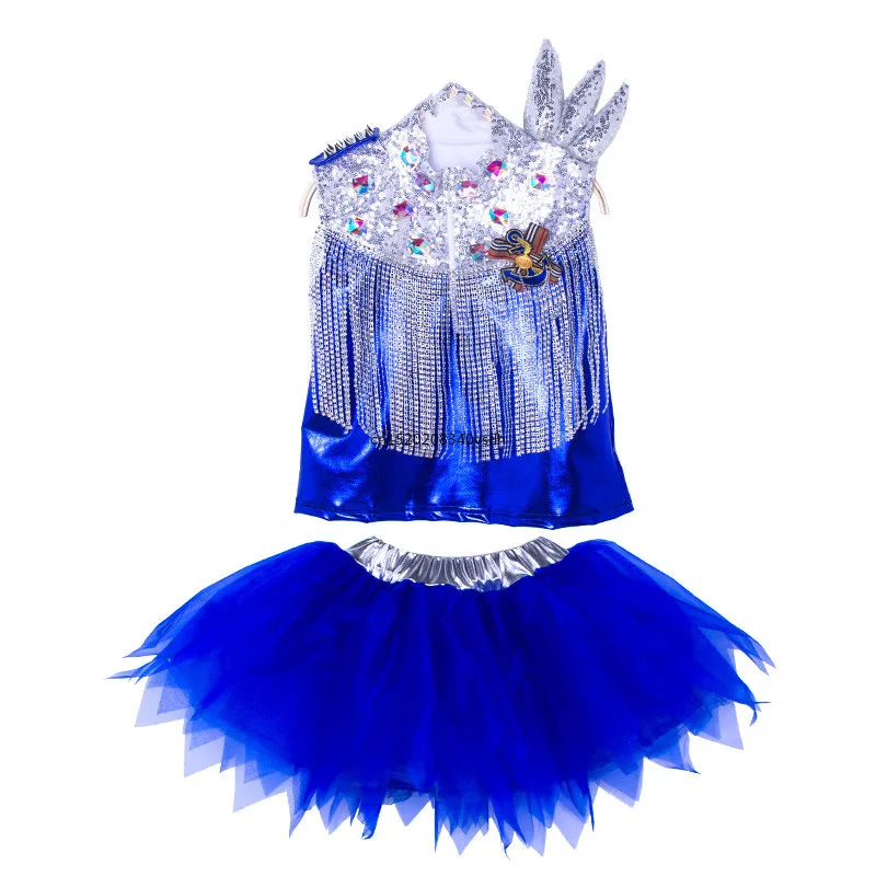 Children's jazz dance Latin dance costumes boys and girls modern dance sequins feather street dance catwalk show costumes