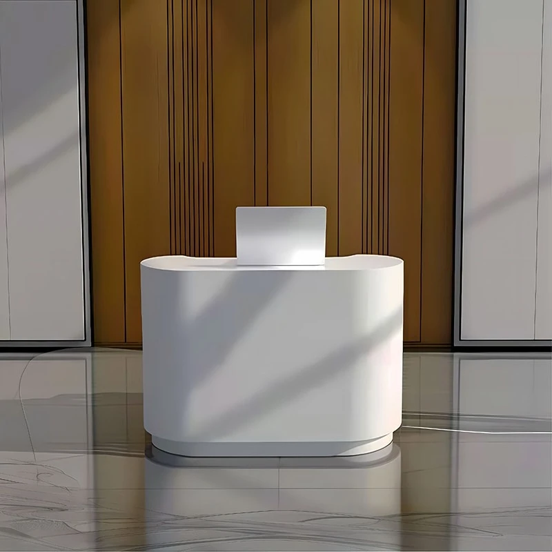Simple hotel reception counter shopping guide consultation small bar Reception desk Arc mostrador para tienda office furniture