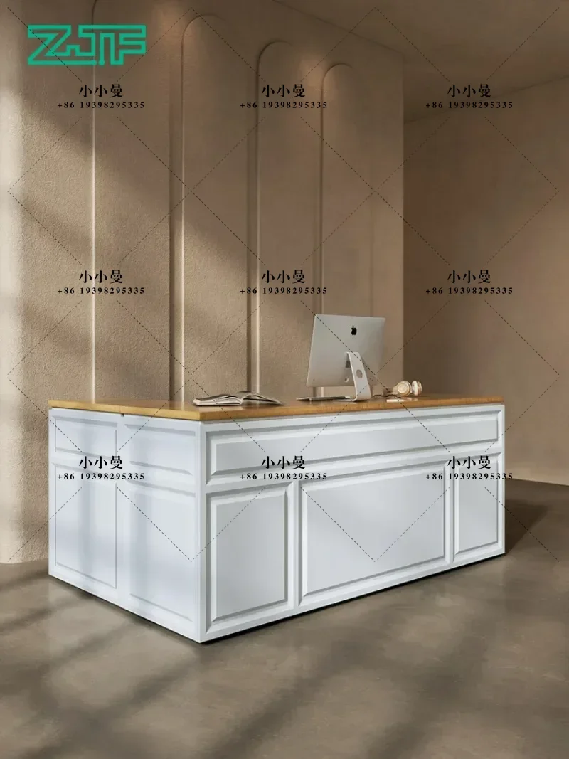 Zhongjiang Square Women's Clothing Store Desk Reception Desk European Paint Corner Simple L-shaped Front Desk