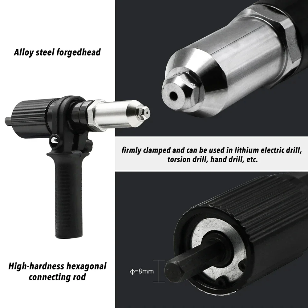 Electric Rivet Gun 2.4mm-4.8mm rivet nut gun drill adapter Cordless riveting tool Insert Nut Pull Rivet Tool