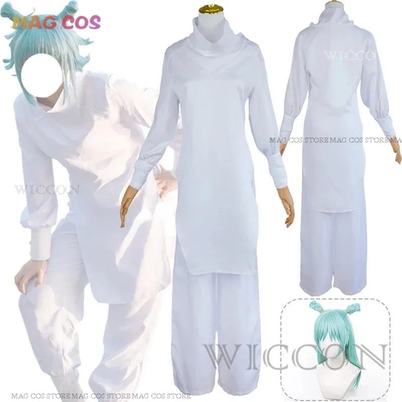 

Anime JJK Kashimo Hajime Cosplay Costume White Uniforms Suit Wig Halloween Party Costume for Women Men