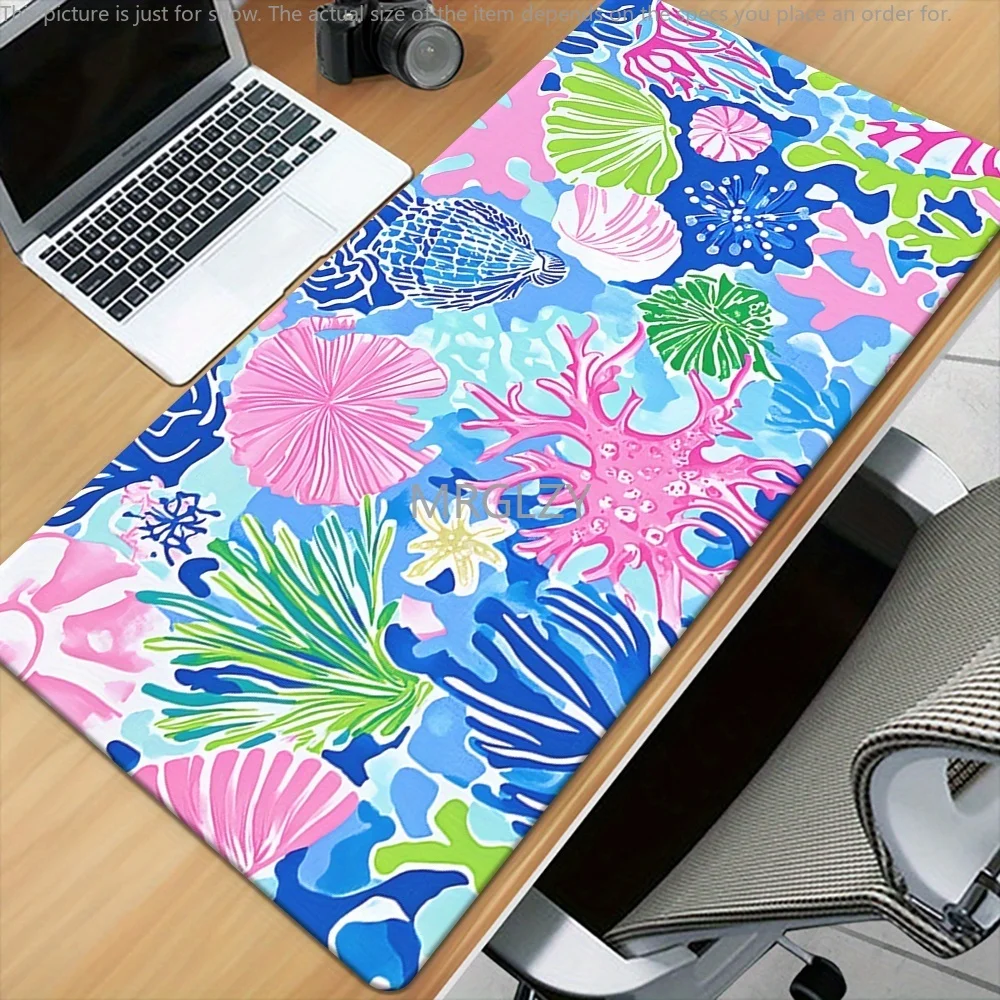 

Beautiful Colorful Coral Shells Mouse Pad Large Rubber Anti-slip Desk Accessories Mousepad for Office & Gamer Keyboard Decor Mat