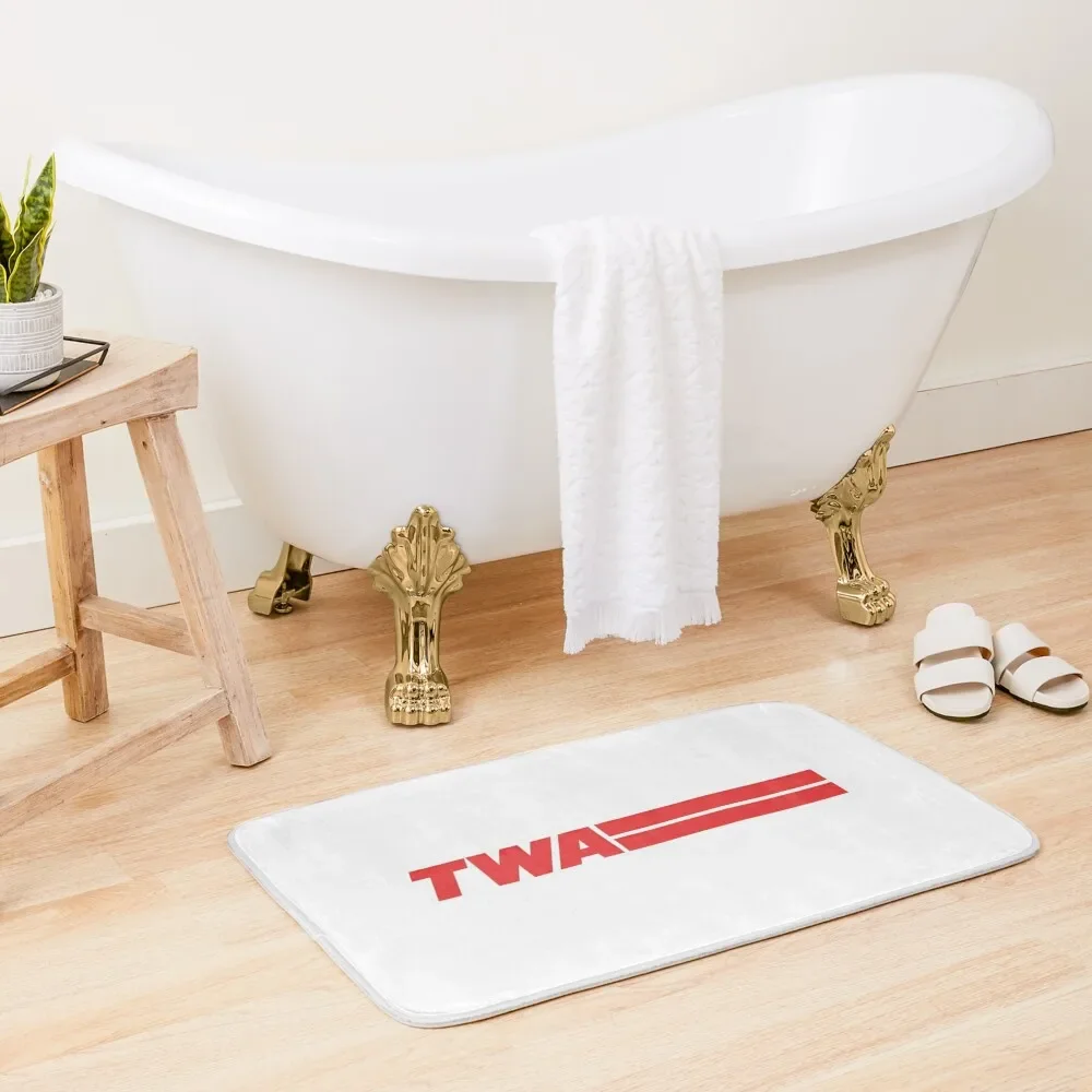 

TWA Airlines - Vintage Logo Bath Mat Kitchens Carpet For Shower Bathroom Carpets Mat