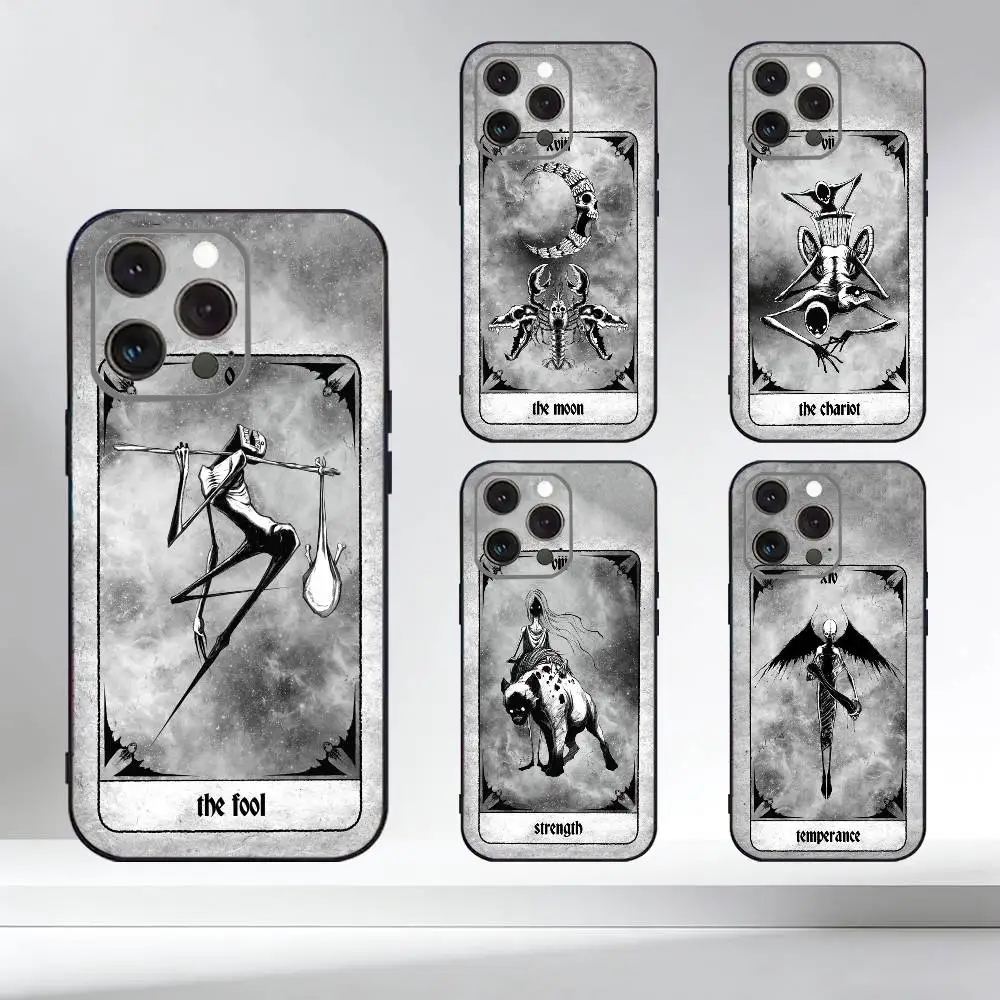 

P-Phasmophobia Tarot Card Phone Case For iPhone 17,16,15,14,13,12,11 Plus,Pro Max,XS,Soft Silicone Black Cover