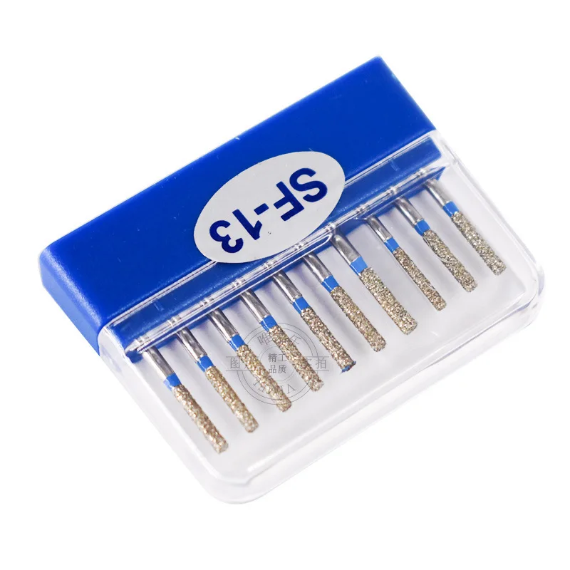 Complete Models 10pcs/box Lab FG Diamond Burs Kit Double-layer Sand Plating Polishing Bur Drills for High Speed Handpiece s