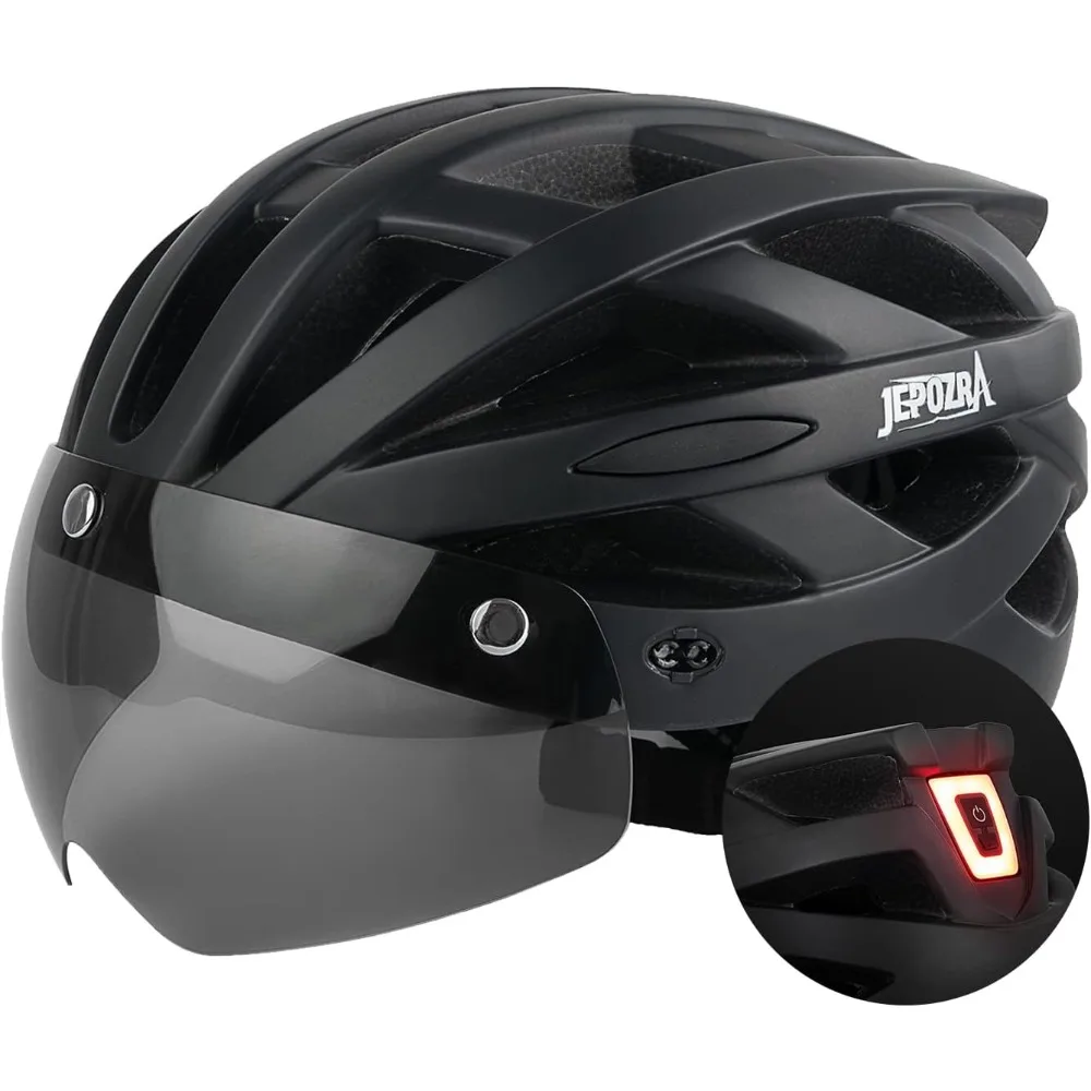 

Bike Helmet for Men Women Bicycle Helmet with Removable Visor & Magnetic Goggles Adjustable Size Safety Breathable Mountain & R