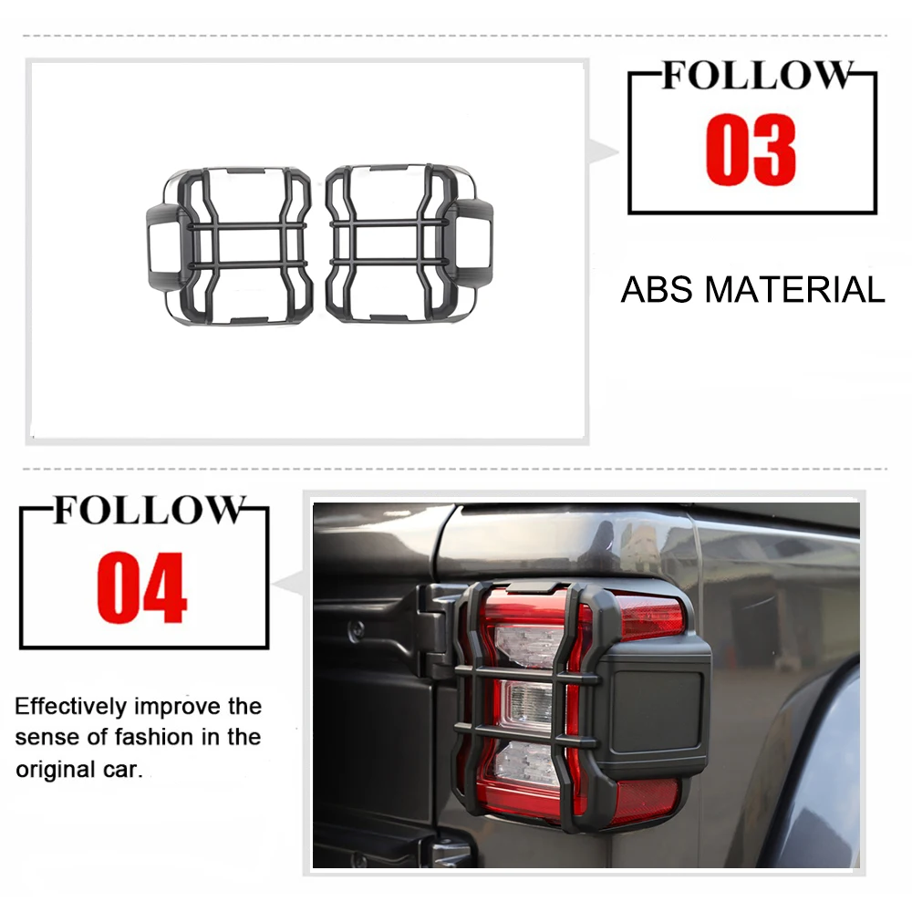 Headlight Tail Light Decoration Cover Trim for Jeep Wrangler JL 2018-2023 (LED Light Source) Lamp Hoods Car Exterior Accessories
