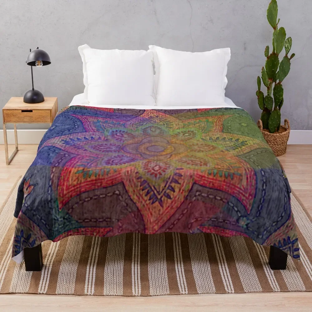 

Psychedelic Mandala Rainbow Paisley Throw Blanket Beautifuls Designers Blankets