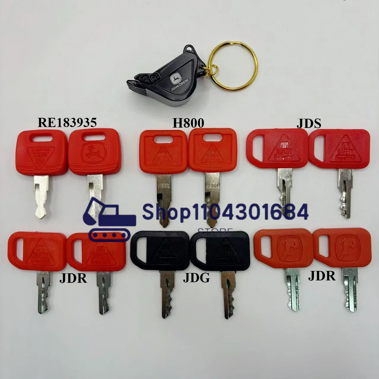 

2 шт., конструкция тяжелого оборудования RE 183935 Ключ зажигания /H800/JDR/JDS/JDG для экскаватора John Deere, трактора с ковшовым брелоком