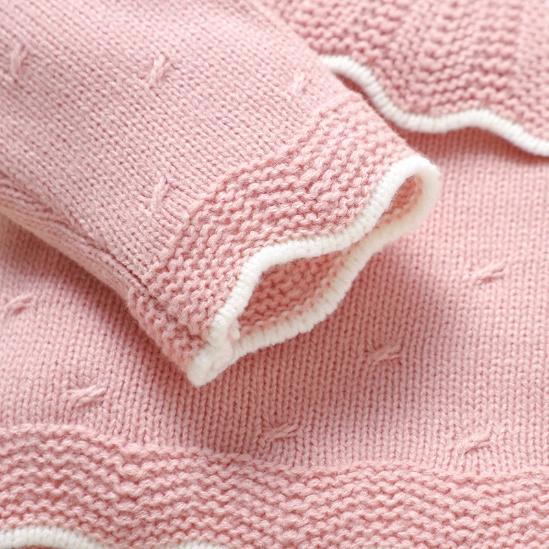 2-teiliges Baby Mädchen Kleidungsset Rosa Langarm-Pullover+Leggings Herbst Winter Lässige Oberbekleidung Kleinkind Outfit – Detail 6